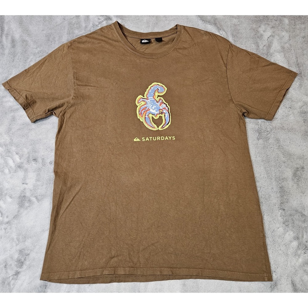 Quiksilver x Saturdays T-Shirt Size Medium Brown